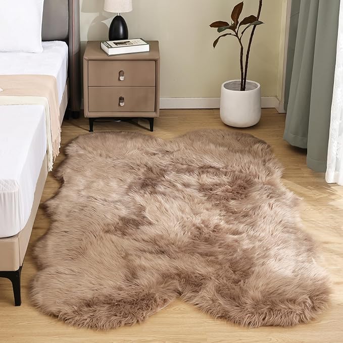 Latepis Beige Washable Rugs 4x6 by Latepis