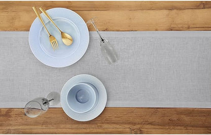 Solino Home Linen Soft Grey Table Runner 120 Inches Long - Image 3