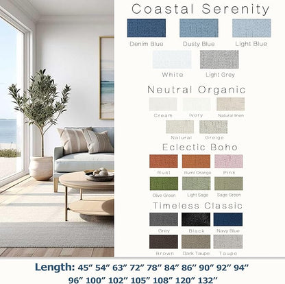 KOUFALL Light Blue Back Tab Linen Blackout Curtains 52x90 Inches Long - Image 2