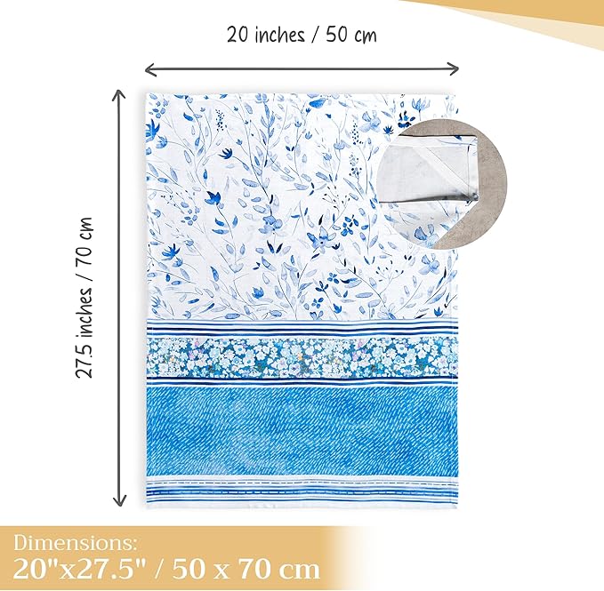 Maison d' Hermine Kitchen Towels Set of 3 100% Cotton 27.50" x 20" Reusable - Image 4