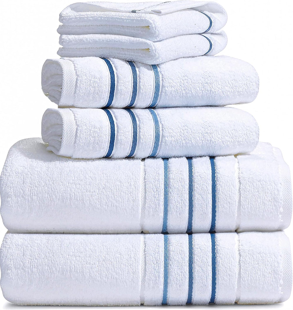 Bath Towels Set for Bathroom – Luxury 6-Piece Cotton Towels, Soft Absorbent &...