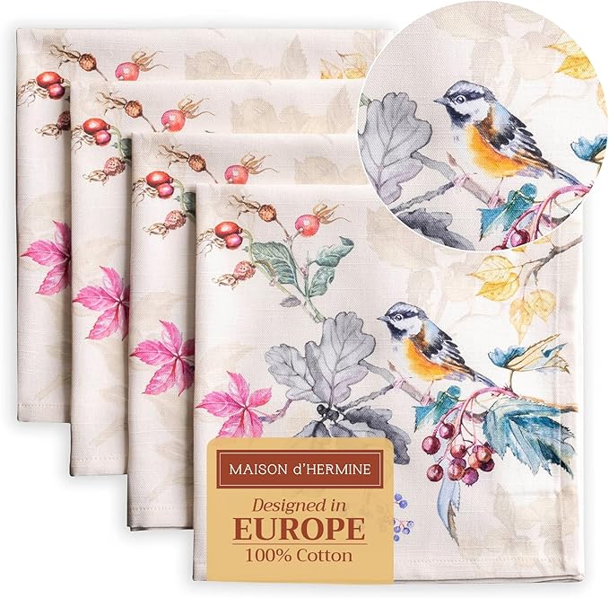 Maison d' Hermine Cloth Napkins Set of 4 100% Cotton by MaisondHermine