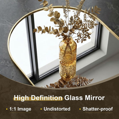 amoise arched bathroom mirror for wall, 2 pack, close-up detail