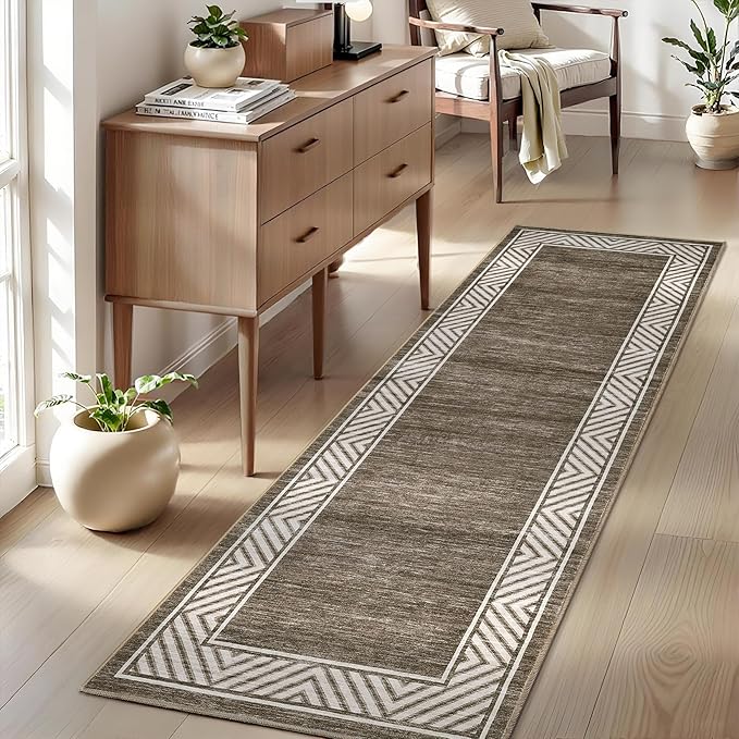GarveeHome Washable Hallway Rug 2x6 Narrow Modern Bordered Floor Runner - Image 2