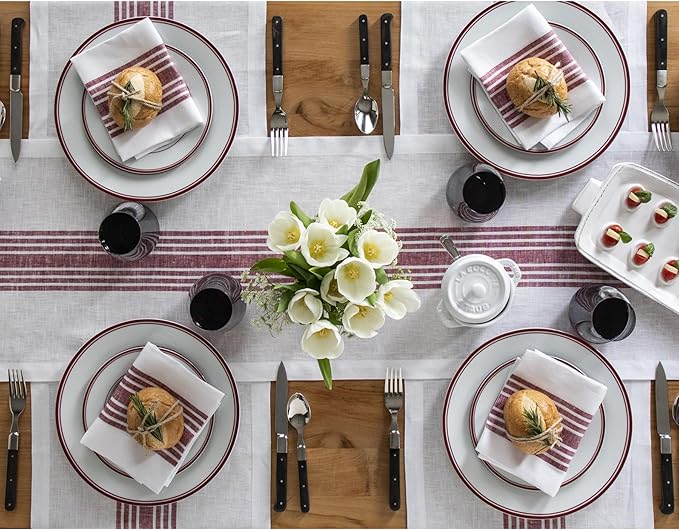 Solino Home Stripe Linen Table Runner 36 Inches - Image 3