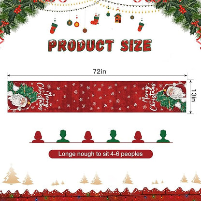 OTOSTAR Christmas Tree and Santa Claus Merry Christmas Table Runner, Xmas - Image 5