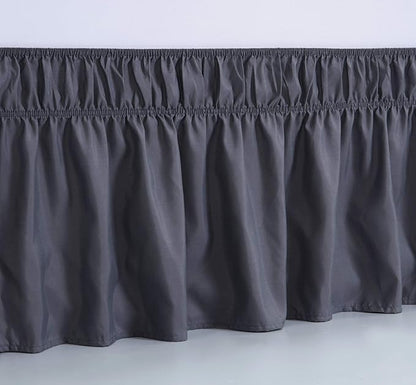 MEILA Wrap Around Bed Skirt Three Fabric Sides Elastic Dust Ruffled 14 Inch - Image 3