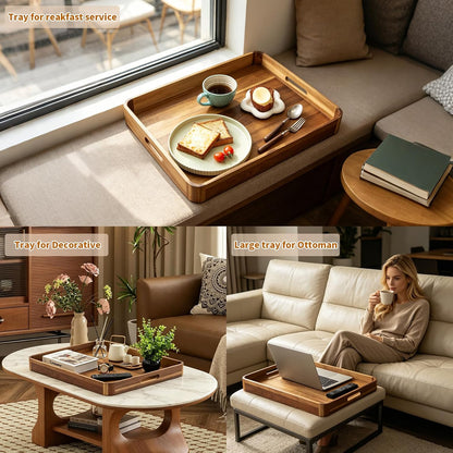 large wooden ottoman tray great rectangle trays for, close-up detail