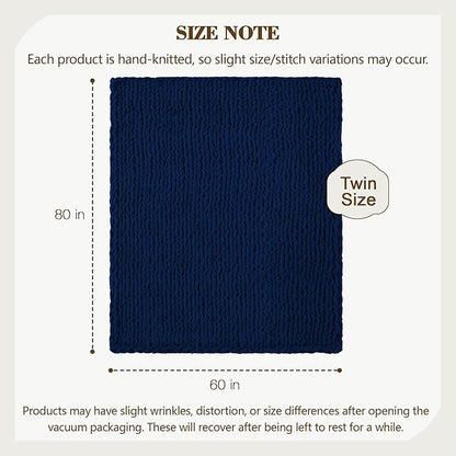 Carriediosa Chunky Knit Throw Blanket 60" X 80" Twin, 100% Hand Made Large - Image 3
