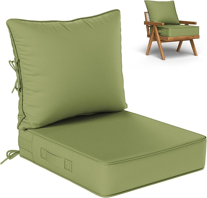 Outdoor Seat Cushion Set 22 L × 24 W × 5 H Inch Waterproof & Fade Resistant by VisitheKimunukStore