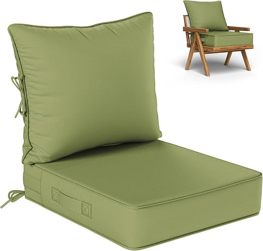 Outdoor Seat Cushion Set 22 L × 24 W × 5 H Inch Waterproof & Fade Resistant by VisitheKimunukStore