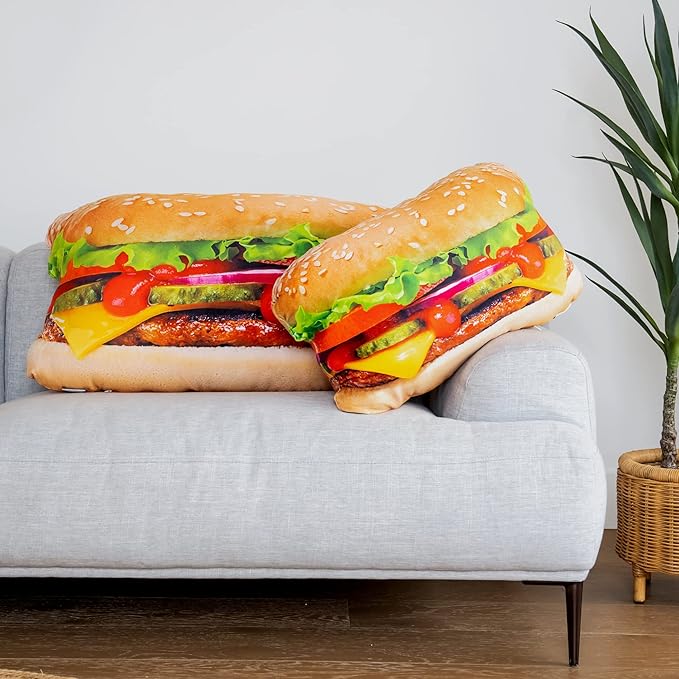 23" 3D Juicy Cheeseburger Throw Pillow - Image 3