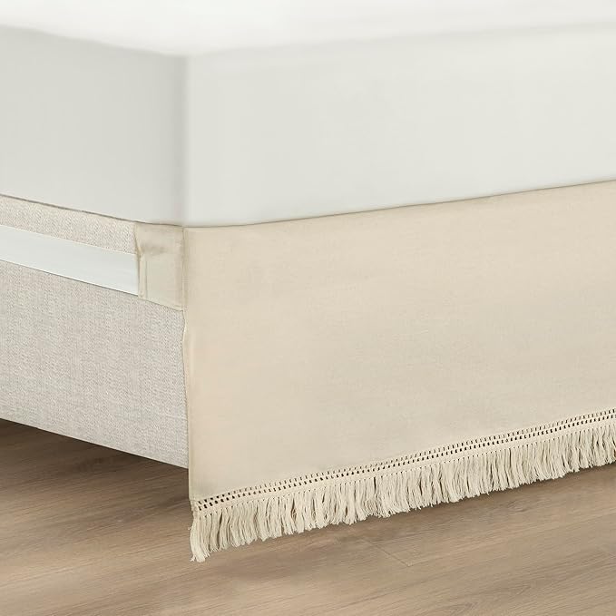 Lush Decor Boho Fringe 15-Inch Tailored Drop Easy Fit Bedskirt by LushDecor