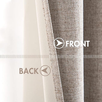 MIULEE Linen Blackout Curtains and Drapes 100% Room Darkening Thermal Insulated - Image 6