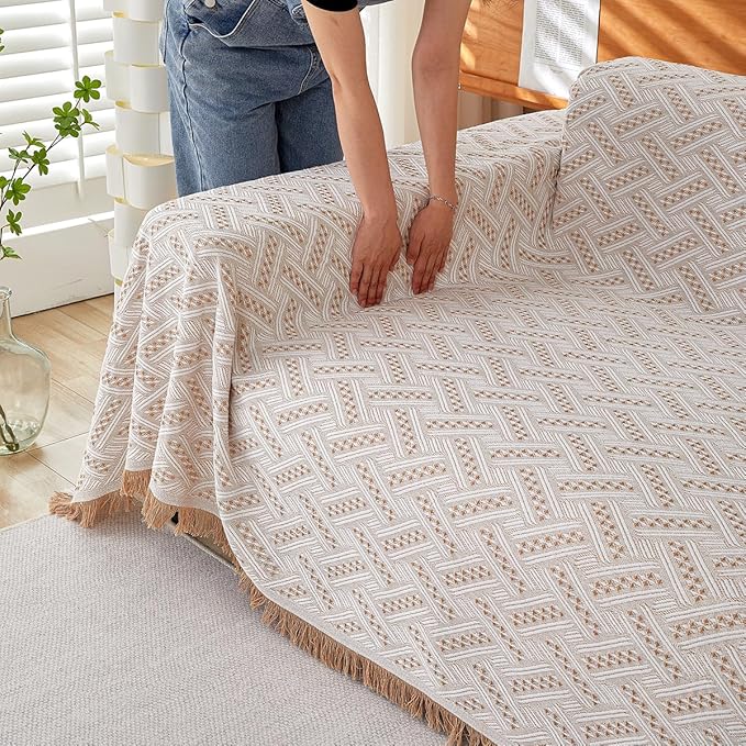 AIVIA Armless Loveseat Cover Recliner Chair Sheet Blanket, Reversible Anti Slip - Image 4