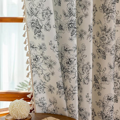 ENJOYBRIDAL Floral 63 Inch Curtains 2 Panel Set Boho Vintage Drapes - Image 4