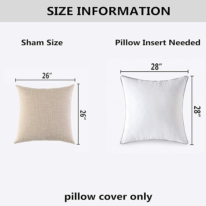 Kevin Textile Throw Pillow Covers Textural Faux Linen Decor Farmhouse Neutral - Image 6