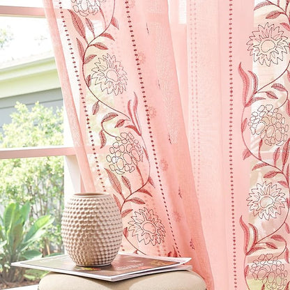 jinchan Winslow Sheer Curtains 63 Inch Length by JINCHAN
