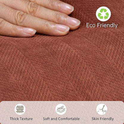 ZWJD Rust Throw Pillow Covers 24x24 Set of 2 Chenille Fall Pillow Covers - Image 6