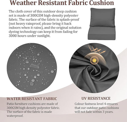 Waterproof Outdoor Chair Cushion Set of 4, Outdoor Cushions - Image 4
