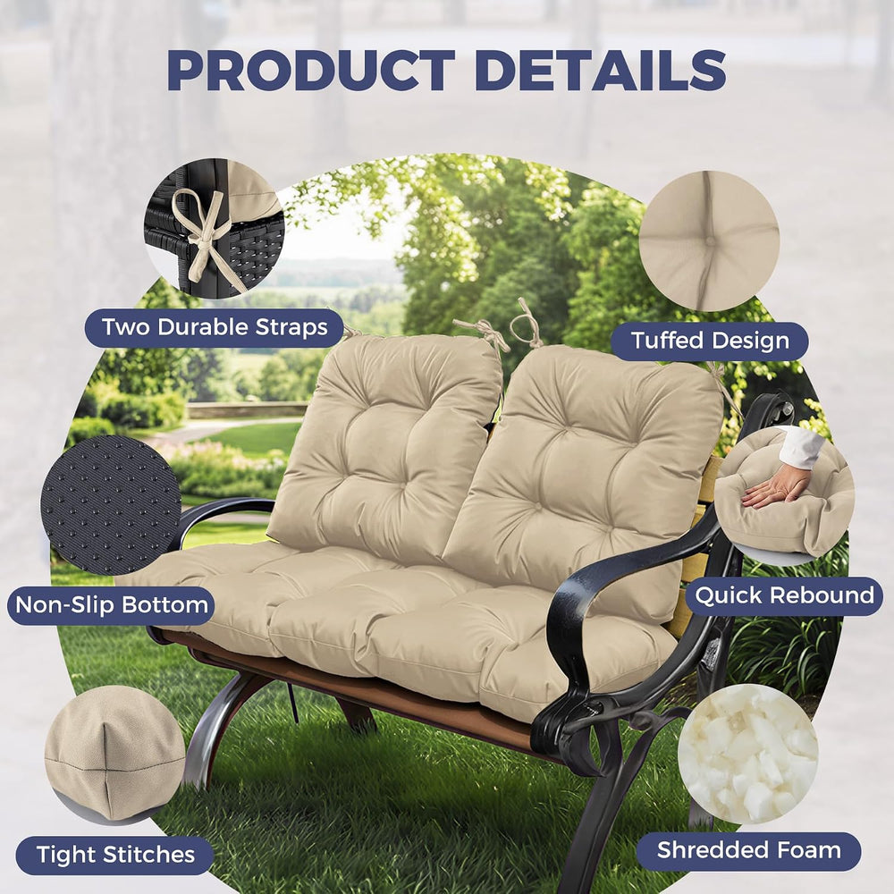 Wicker Chair Cushions of 3 Pieces, Waterproof Cushions for Patio Furniture, T...