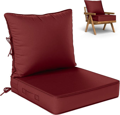 Outdoor Seat Cushion Set 22 L × 22 W × 4 H Inch Waterproof & Fade Resistant by VisitheKimunukStore
