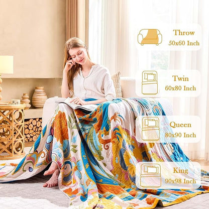 Boho Throw Blanket, Lightweight Blankets - Image 3