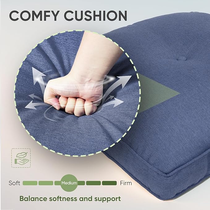 Outdoor Chair Cushion Set, 25 x 22 Deep Seat Cushion, Patio Chair Cushions - Image 5