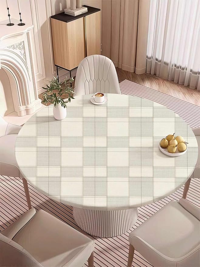 Plaid Fitted Round Tablecloth - Image 7