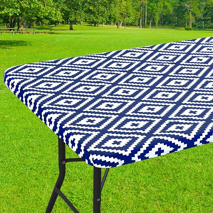 Smiry Rectangle Picnic Table Cloth, Waterproof Elastic Fitted Outdoor by Smiry
