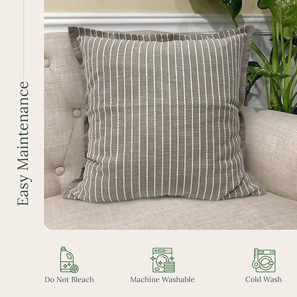 SanVia Mellow Premium Cotton Throw Pillow Covers, 20 x 20 Inches, Luxurious - Image 6