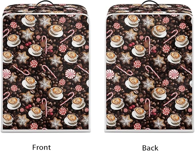 Mumeson Coffee Print Coffee Maker Cover, Dust Protection Coffee Maker Appliance - Image 2