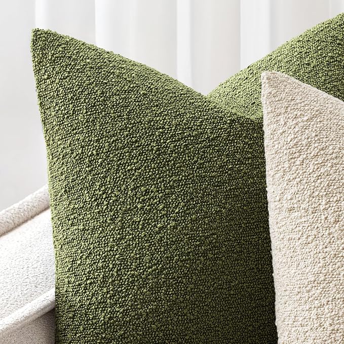 Woaboy Pack of 2 20x20 Inch Decorative Boucle Throw Pillow Covers Textured - Image 6