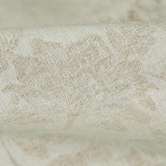 Pillow Shams Set of 2 Linen-Cotton Jacquard Fabric and Washed 100% Cotton Retro - Image 2