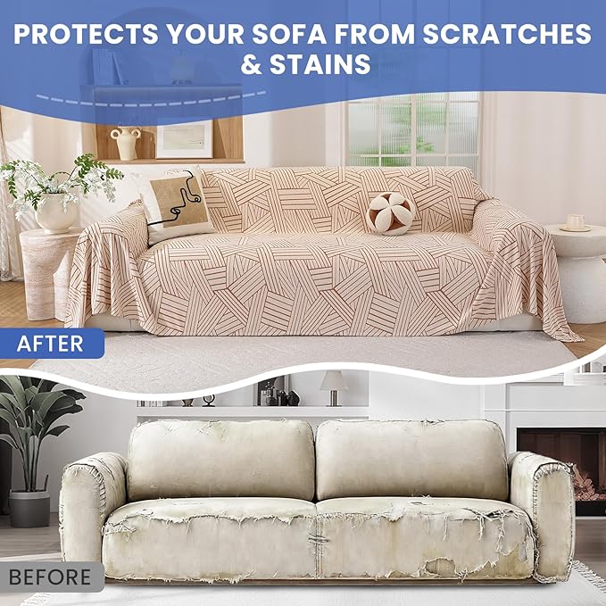 Boho Couch Cover for Dogs, Chair Covers Armchair Oversized, Sofa Covers Washable - Image 5