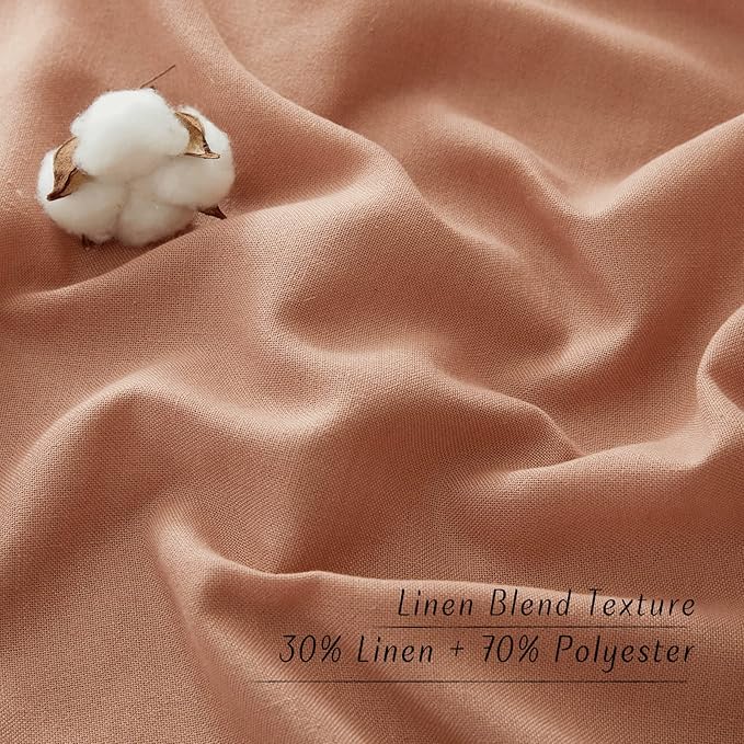 NICETOWN Flax Terracotta Linen Curtains - Image 3