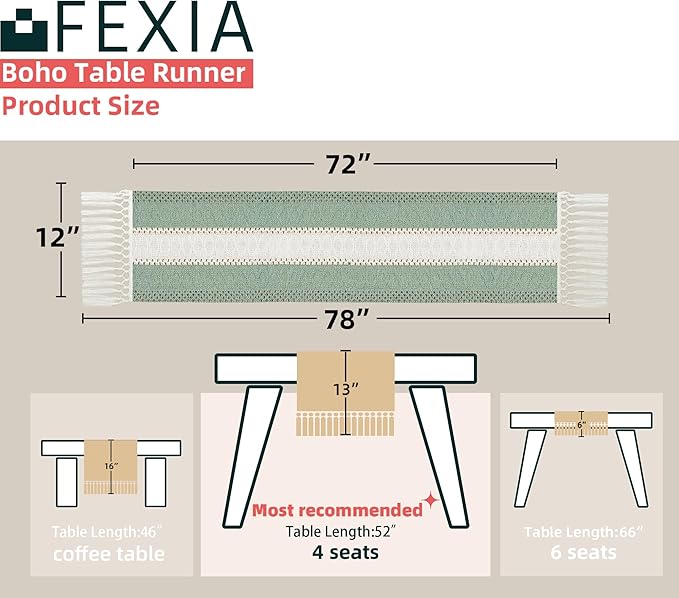 FEXIA Boho Table Runner for Home Decor - Image 2