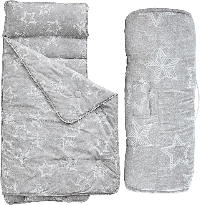 Toddler Nap Mat with Removable Pillow, Ultra Soft Slumber Bags by DuShow