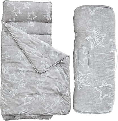 Toddler Nap Mat with Removable Pillow, Ultra Soft Slumber Bags by DuShow
