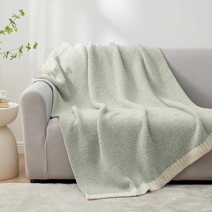Snuggle Sac Heather Sage Green Throw Blanket - Image 9