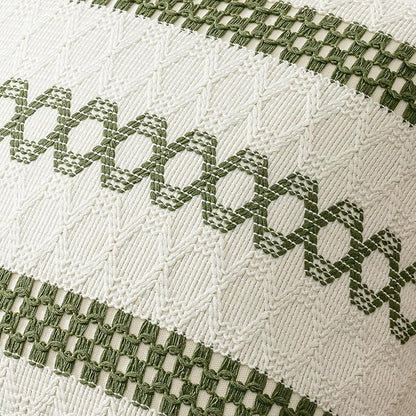 MIULEE Set of 2 Moss Green Boho Decorative Lumbar Pillow Covers 12x20 Inch - Image 4