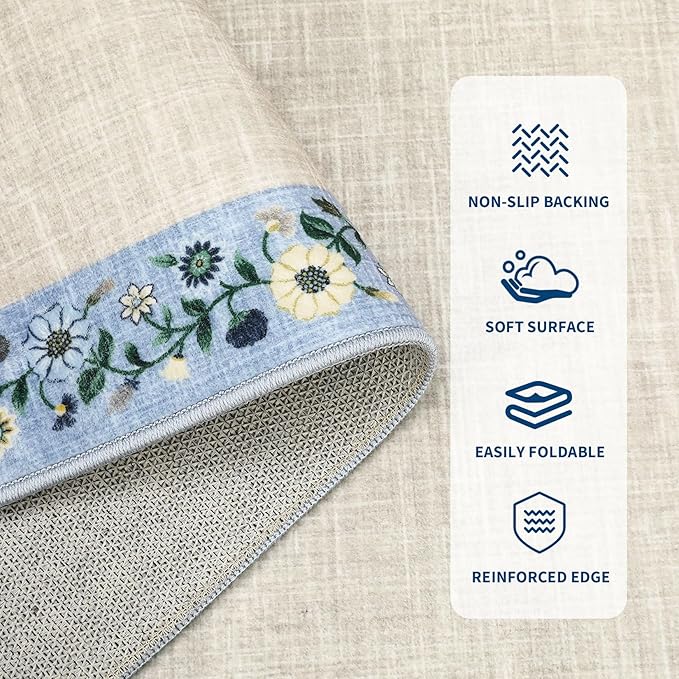 GarveeHome Entryway Rug 2x6 Modern Bordered Runner Rug Washable Kitchen Runners - Image 3