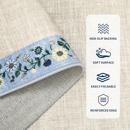 GarveeHome Entryway Rug 2x6 Modern Bordered Runner Rug Washable Kitchen Runners - Image 3