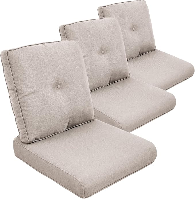 Outdoor Chair Cushion Set of 3, Waterproof Outdoor Seat Cushions 25x22 by moosprr
