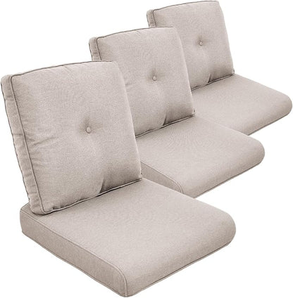 Outdoor Chair Cushion Set of 3, Waterproof Outdoor Seat Cushions 25x22 by moosprr