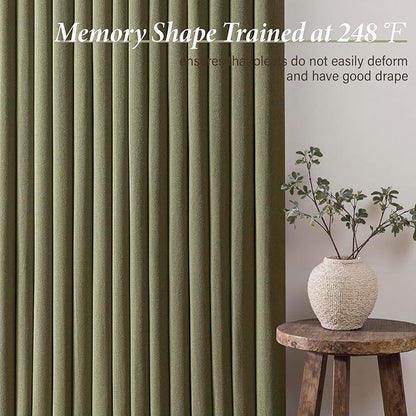 MIULEE Pinch Pleated Thick Linen Curtains 102 Inch 4 Panels Set Back Tab Memory - Image 4