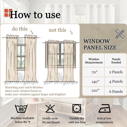 lajode linen blackout curtains - boho plaid 52x84, view 9