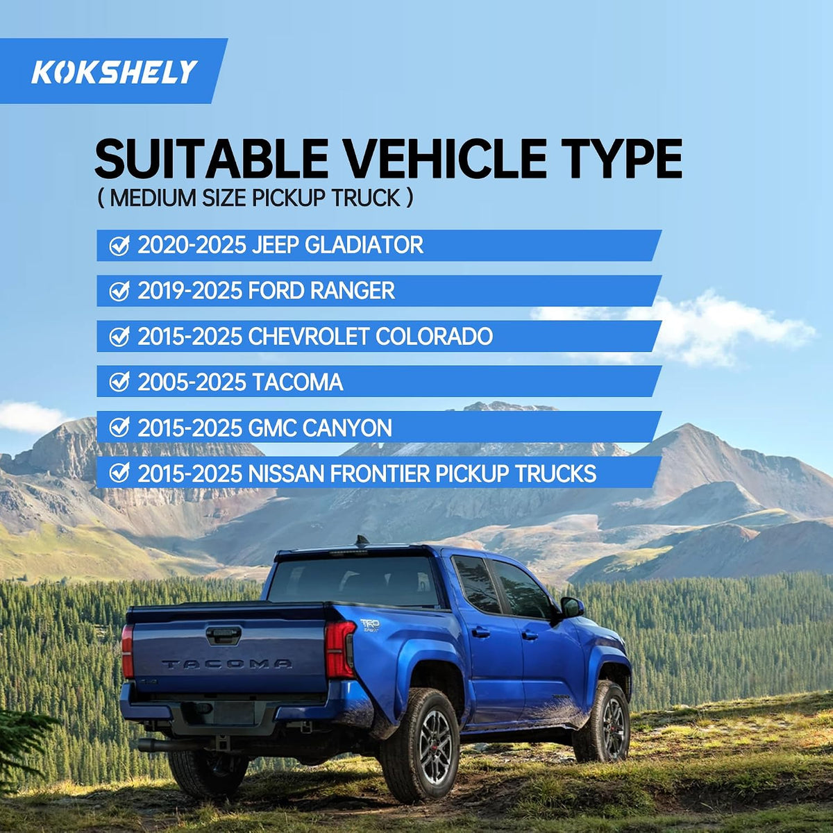 65.4’’ adjustable truck bed rack cross bars (2-pack) shown in use