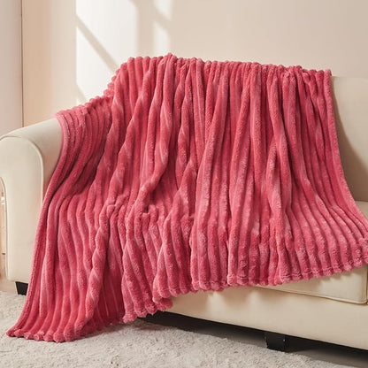 NEWCOSPLAY Super Soft Throw Blanket Coral Pink Premium Silky Flannel Fleece 3D - Image 3