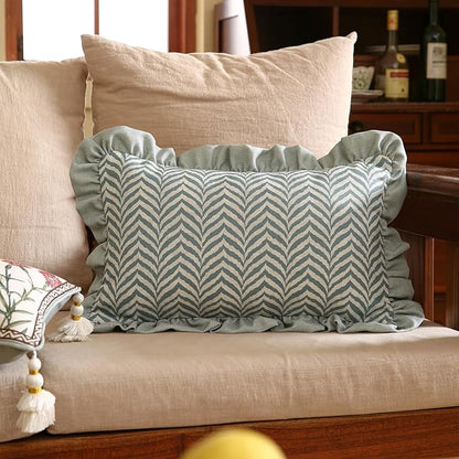 ISAENNE Design Linen Throw Pillow Covers 12"x20", Rectangle Minimalist Cushion - Image 2